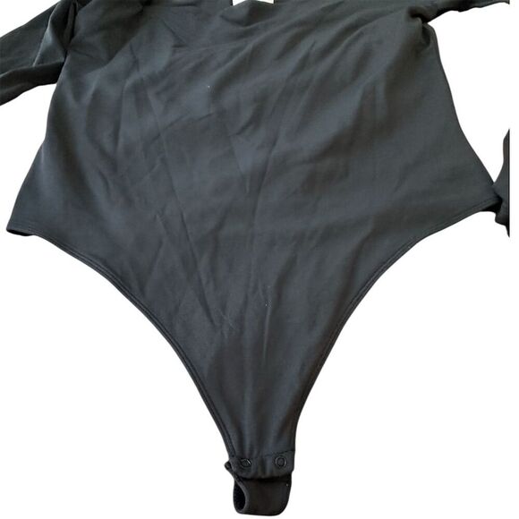 Babaton Women's XL Black Long Sleeve Square Neck Bodysuit Blouse - Picture 4 of 7